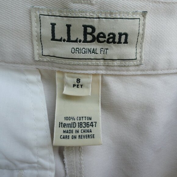 2 for $15 LL Bean Original Fit Straight Leg Beige Pants Women's Size 8P Petite - Picture 4 of 8
